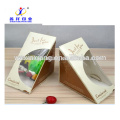 China food grade take away pyramid shaped with clear window sandwich paper boxes in paper cups